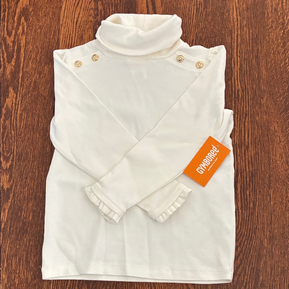 NWT!! Gymboree Cream Long Sleeve Turtleneck with Button Accents